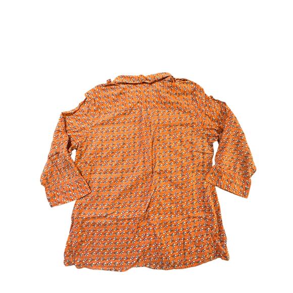 Jaclyn Smith Blouse long sleeve or 3/4 rolled up casual button elephant xl - Picture 2 of 10